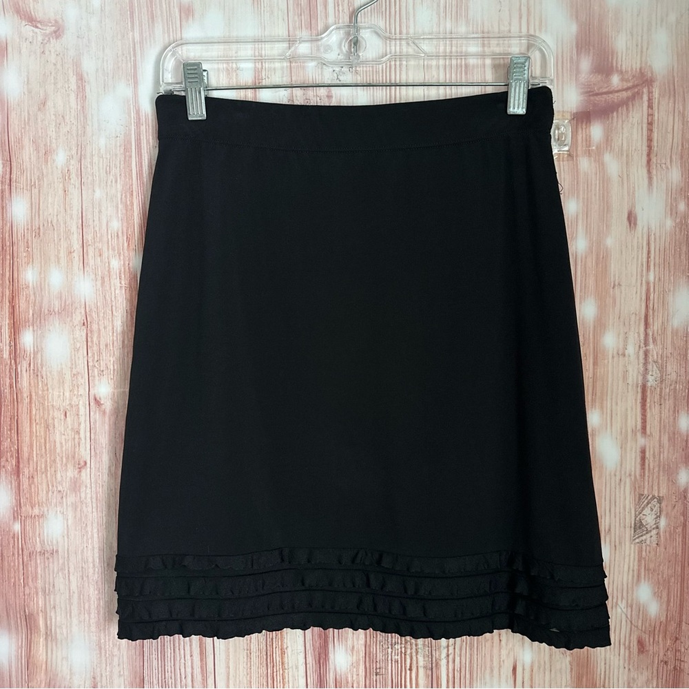 Max Studio Black Y2K Ruffle Hem Pull On Mini Skirt Size S